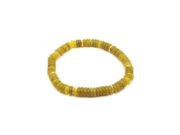 Jáde new korong karkötő köztessel 6x2mm