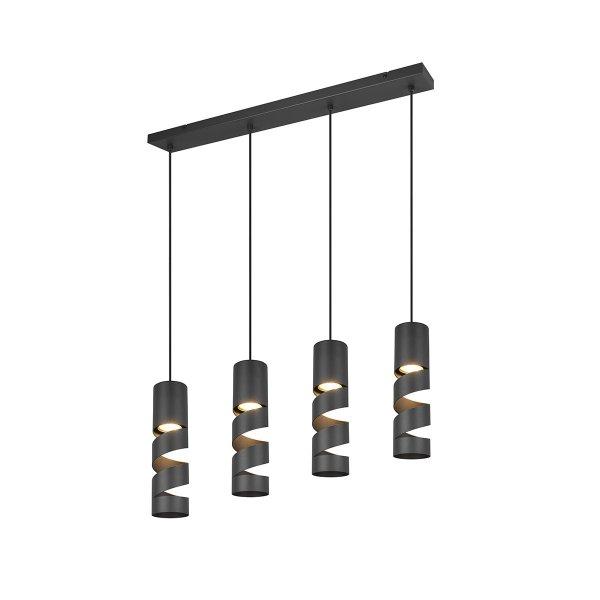 Moderne hanglamp zwart 4-lichts - Stream