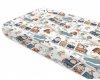 Baby Shop pamut,gumis leped 60*120 cm - llatok a vonaton