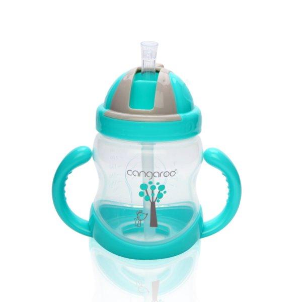 Cangaroo Boo szívószálas pohár 280 ml 6hó+ kék
