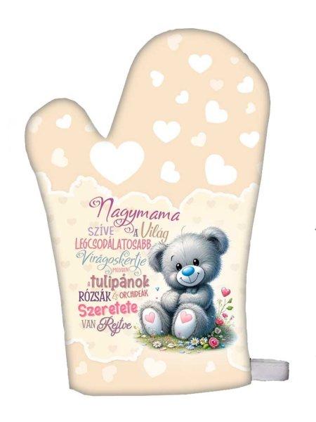 Edényfogó kesztyű, főzőkesztyű, Anyák napja, Nagymamám szíve
