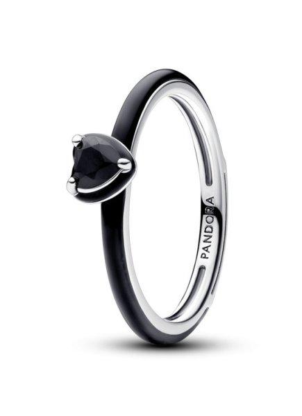 Pandora Eredeti fekete ezüst gyűrű ME 193088C01 48 mm