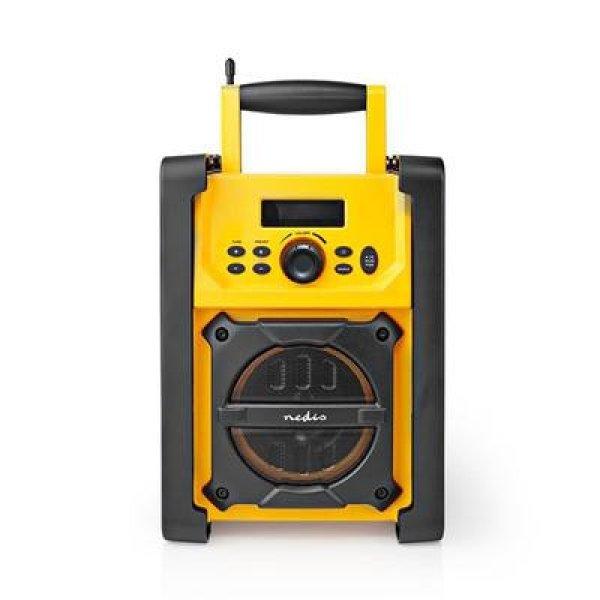 NEDIS RDFM3100YW hordozható FM rádió, bluetooth, rezgéscsillapítás, 15W,
20 FM állomás, 3,5 mm audióbemenet