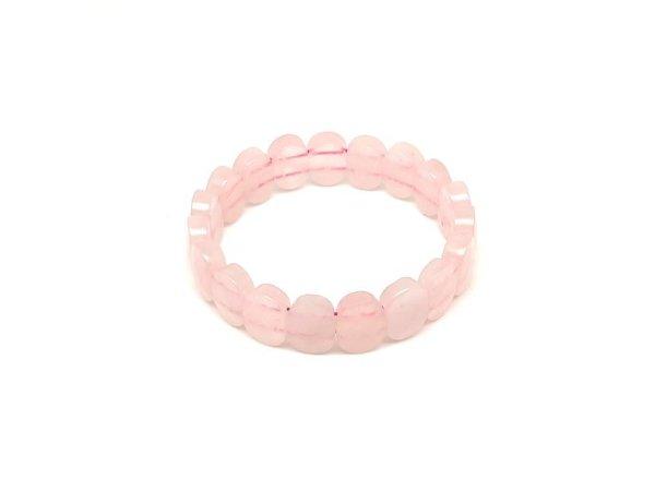 Rózsakvarc fazettált ovális karkötő 14-14,5x10mm