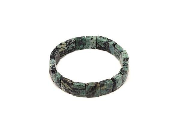 Türkiz afrikai fazettált téglalap karkötő 12x10mm