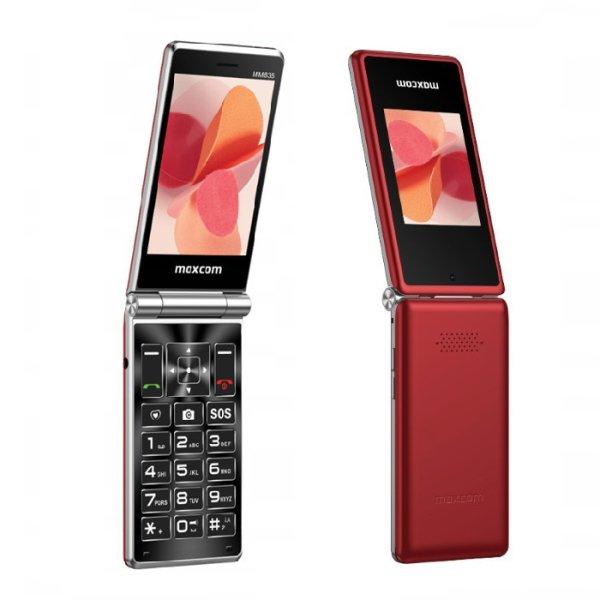 Maxcom MM835 kártyafüggetlen mobiltelefon, Dual Sim, extra nagy gombokkal,
vészhívóval piros (magyar nyelvű menüvel)