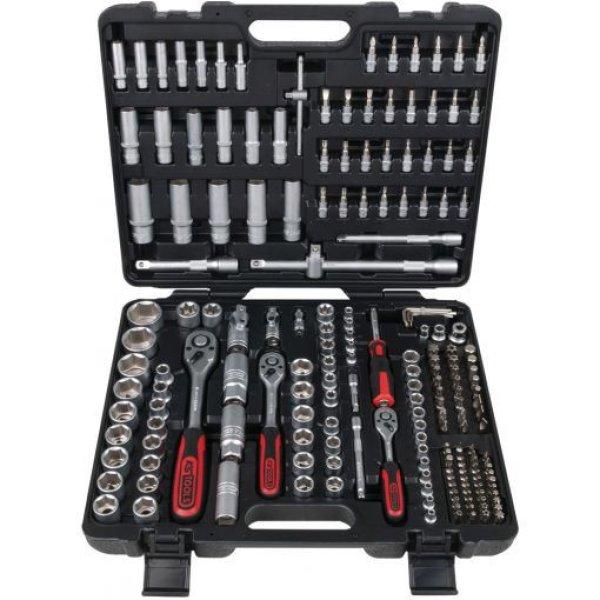 KS Tools Dugókulcs készlet + rátuzo 1/4"+3/8"+1/2"R/H 4-32
mm/E4-24/TX 8-40 195 részes