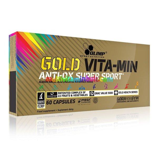 GOLD VITA-MIN anti-OX super sport™ Mega Caps® 60 db kapszula, extra erős
multivitamin, ásványi anyagok albion, kelát - Olimp Sport Nutrition