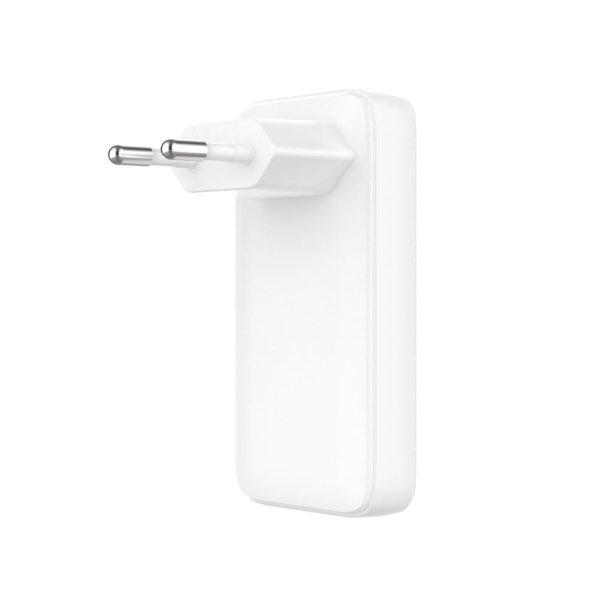 FIXED Slim 2xUSB-C úti töltő GaN PD 45W-os fehér