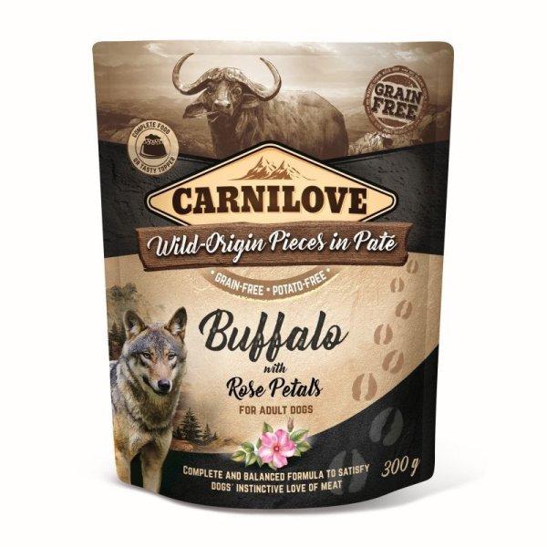 Carnilove Dog tasakos Paté Buffalo with Rose Petals - Bivaly rózsaszirommal
300g HU