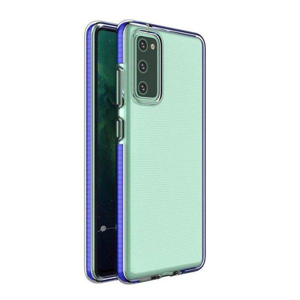 Spring tok Tiszta TPU gél védőtok színes tok Samsung Galaxy A72 4G
sötétkék