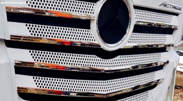 Mercedes Actros MP4 inox hűtőrács díszcsík szett keskeny fülke