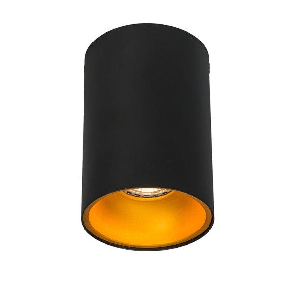 Modern fekete spotlámpa arany GU10 50mm - Deep