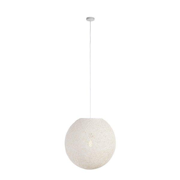 Country stílusú függőlámpa, fehér gömb, 60 cm - Corda