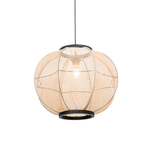 Orientális függőlámpa barna szövet 48 cm - Rob