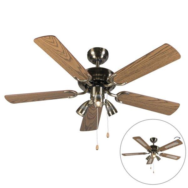 Bronz mennyezeti ventilátor fával - Mistral 42