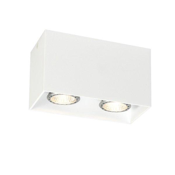 Design felületre szerelhető spotlámpa fehér 2-lámpás GU10 50mm - Qubo