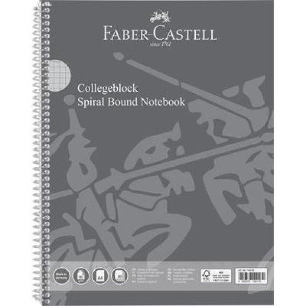 Spirálfüzet, A4, kockás, 80 lap, perforált, lyukasztott, FABER-CASTELL