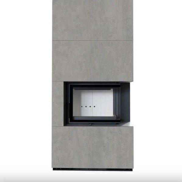 KRATKI FLOKI BOX 8 kW CEMENTO GRIGIO SZÍNŰ KÜLSŐ, VILÁGOS BELSŐ
BURKOLATTAL JOBB OLDALÜVEGES KANDALLÓ