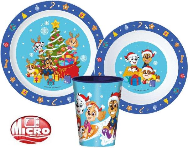Mancs Őrjárat Holiday Karácsonyi étkészlet, micro műanyag szett, pohárral
260 ml