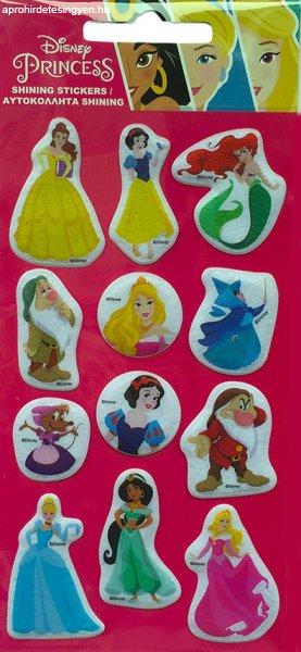 Disney Hercegnő Pink csillogó pufi szivacs matrica szett