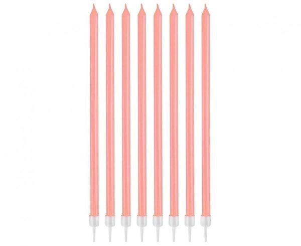 Pearly Light Pink, Rózsaszín tortagyertya, gyertya szett 8 db-os