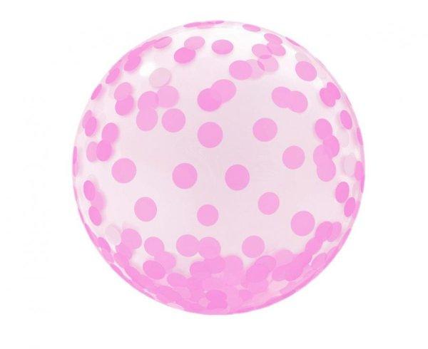 Pink Dots Aqua gömb fólia lufi 46 cm