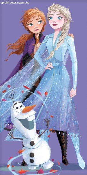 Disney Jégvarázs Purple fürdőlepedő, strand törölköző 70x140 cm