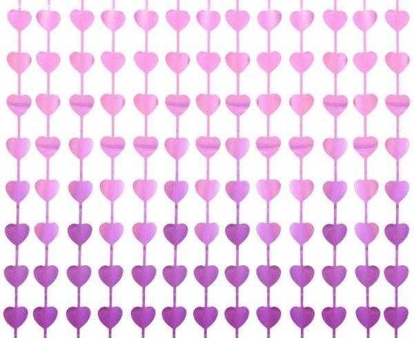Lila szív BandC Mat Hearts függöny 2 m