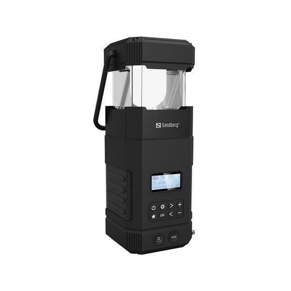 Sandberg Akkubank - Survivor Lantern All-in1 10000 (kültéri; USB-A+USB-C; FM
rádió, Napelem, hangszóró, bluetooth, IPX5)