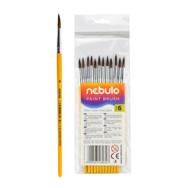 Ecset 6-os festett nyéllel 12 db/csomag, Nebulo 