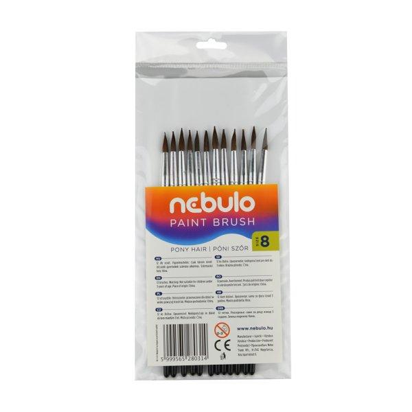 Ecset 8-as festett nyéllel 12 db/csomag, Nebulo 