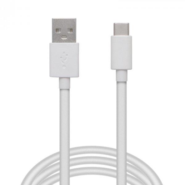 DeLight USB Type-C fehér adatkábel 2m (55550WH-2)