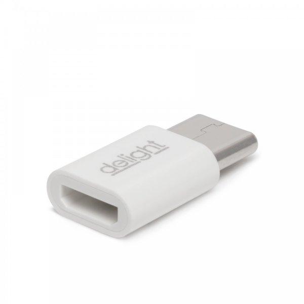 DeLight microUSB - Type C átalakító adapter (55448C)