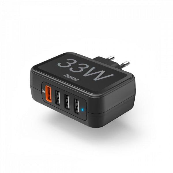 Hama Fic hálózati töltő 1xQC3.0 3xUSB PD/QC 4 PORT 33W (201629)