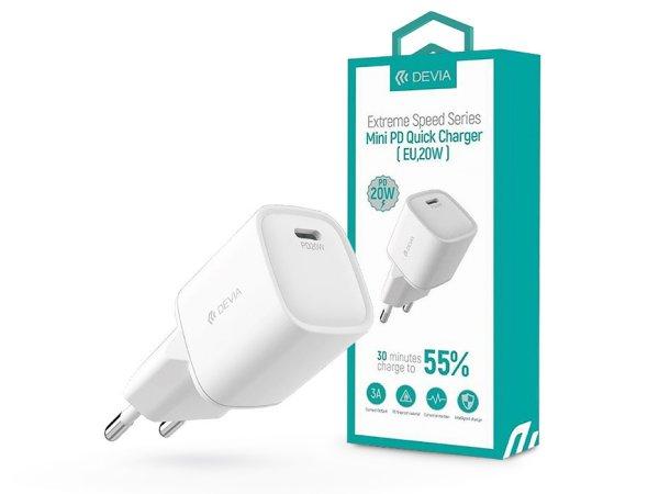 Devia hálózati töltő adapter Type-C bemenettel - 20W - Devia Extreme Speed
Series Mini PD Fast Charger - fehér