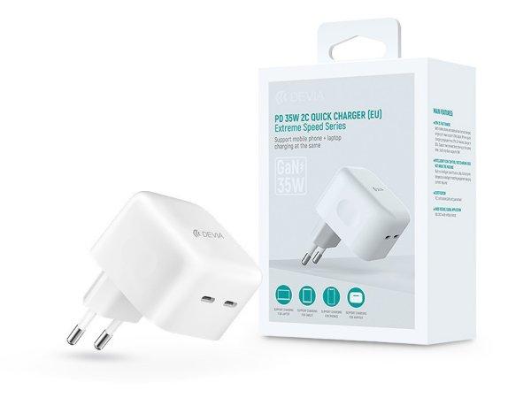 Devia GaN hálózati töltő adapter 2xType-C bemenettel - 35W - Devia Extreme
SpeedSeries PD 35W 2C Quick Charger - fehér