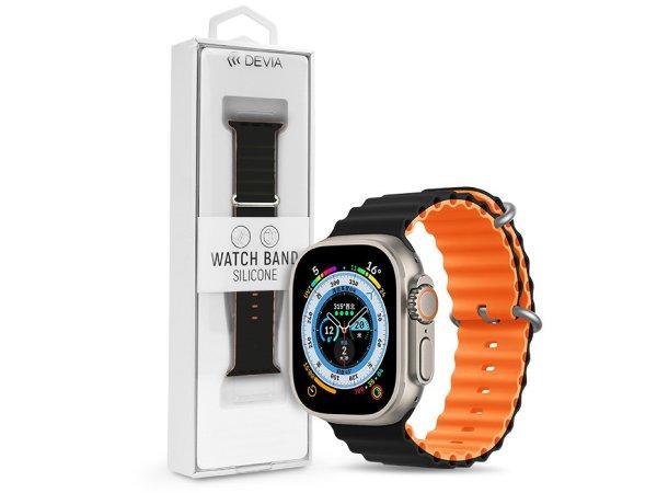 Apple Watch szilikon sport szíj - Deluxe Series Sport6 Silicone Two-tone Watch
Band - 38/40/41 mm - fekete/narancs