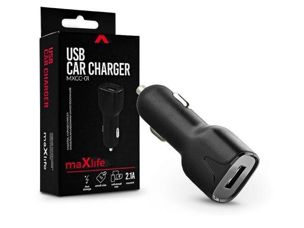 Maxlife USB szivargyújtó töltő adapter - Maxlife MXCC-01 USB Car Fast
Charger - 5V/2,1A - fekete