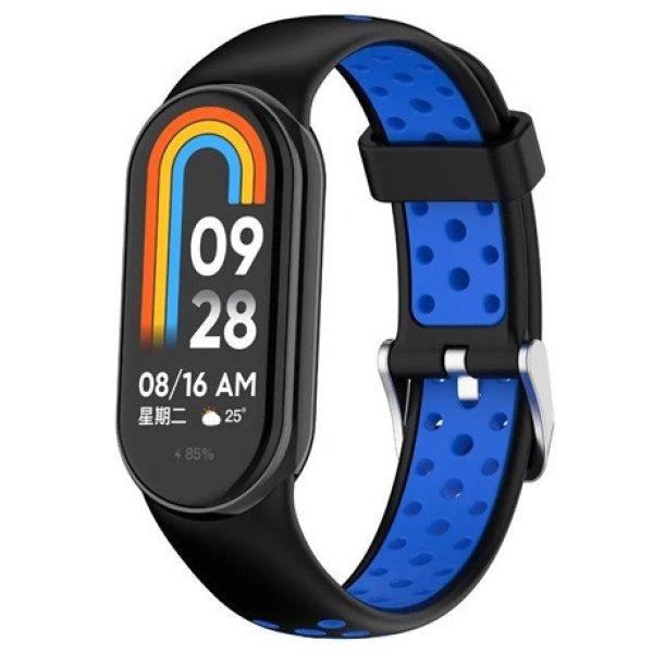 Mybandz 19010 mi band 8-lélegző szilikon óraszíj/fekete-kék