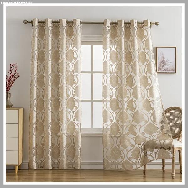 2 Paneles, Klasszikus Jacquard Átlátszó Függöny 100x250 cm, 2db LU621413-b