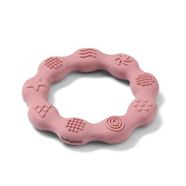 BabyOno Rágóka, RING, szilikon, gyűrű, rózsaszín, 825/02