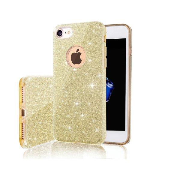 iPhone 12 / 12 Pro (6,1") szilikon tok, csillámos, hátlap tok, arany,
Glitter