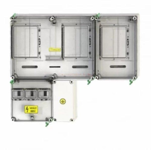 CSATÁRI PLAST PVT 7590 Á-V-H FM-SZ 1/3 fázisú kombinált villanyóra
szekrény (N.+É+H) 80A szabadvezetékes