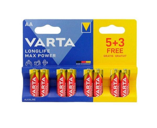 Varta Longlife Max Power AA ceruza elem (LR6) bl/5+3 4706