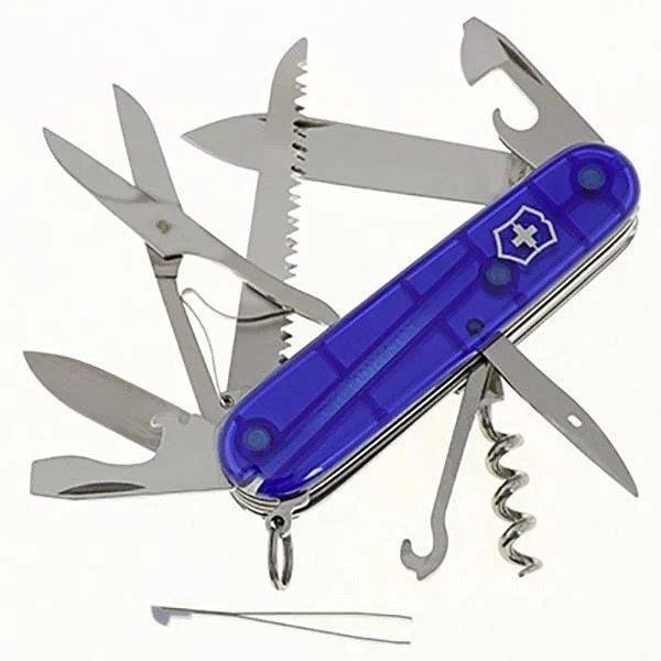 Victorinox Huntsman Transparent Blue 15Func zsebkés svájci bicska 1.3713.T2
