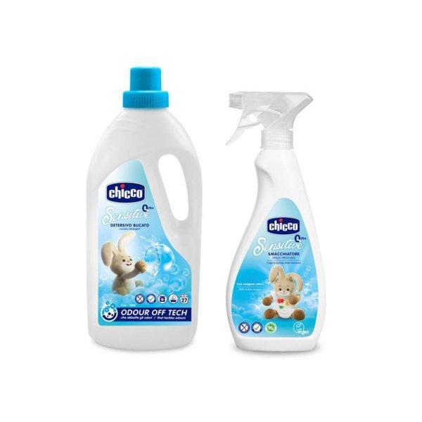 CHICCO Sensitive gyermek mosószer 1,5 l + Sensitive folteltávolító 500 ml