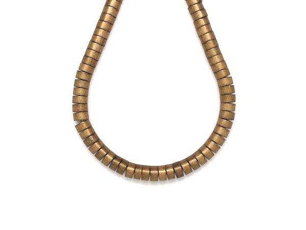 Hematit szinezett matt arany korong 7x3-4mm