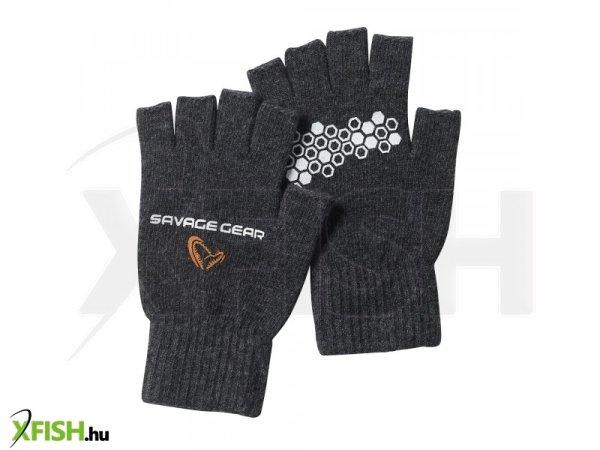 Savage Gear Knitted Half Finger Pergető Kesztyű Xl