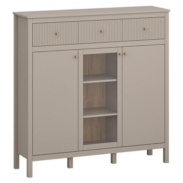 Komód, szürkésbarna Taupe/craft arany tölgy, KLIO 2D1W3S